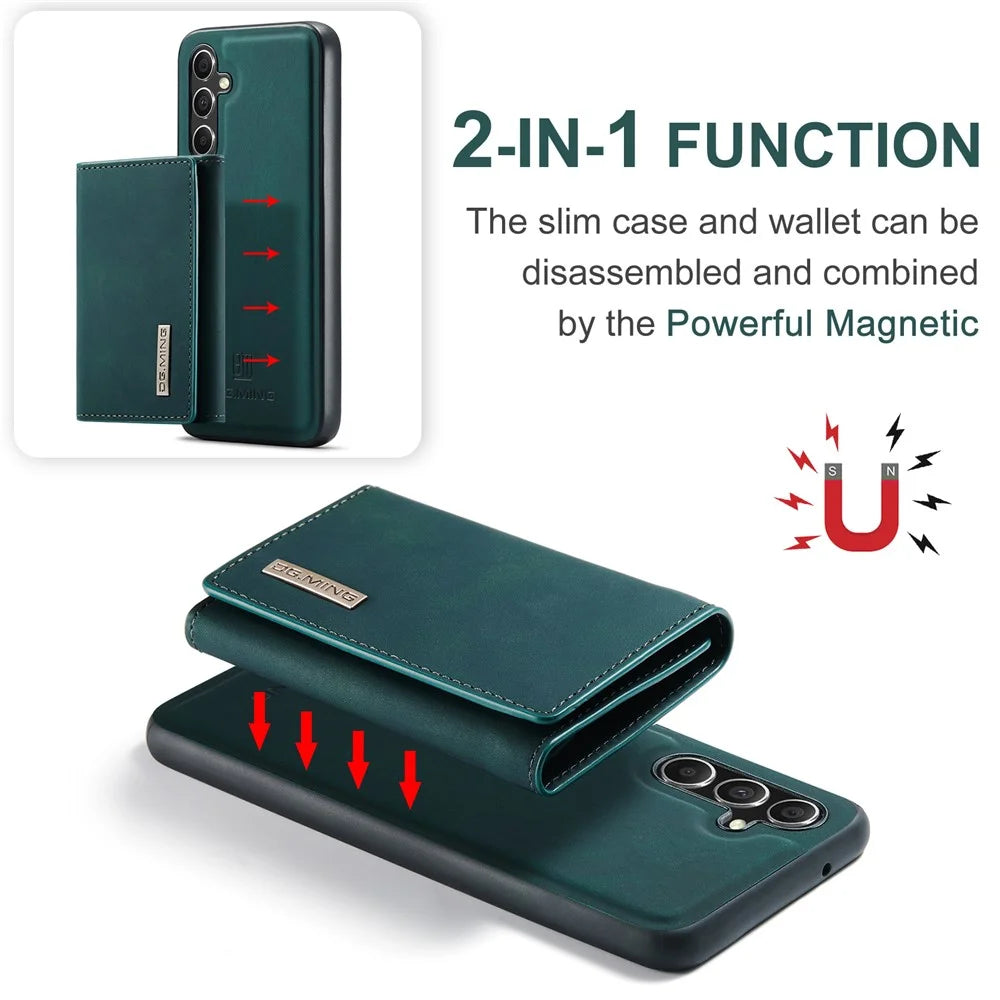 DG.MING M1 Series for Samsung Galaxy A16 5G / A16 4G Case Kickstand PU Phone Cover with Detachable Wallet - Green - 7