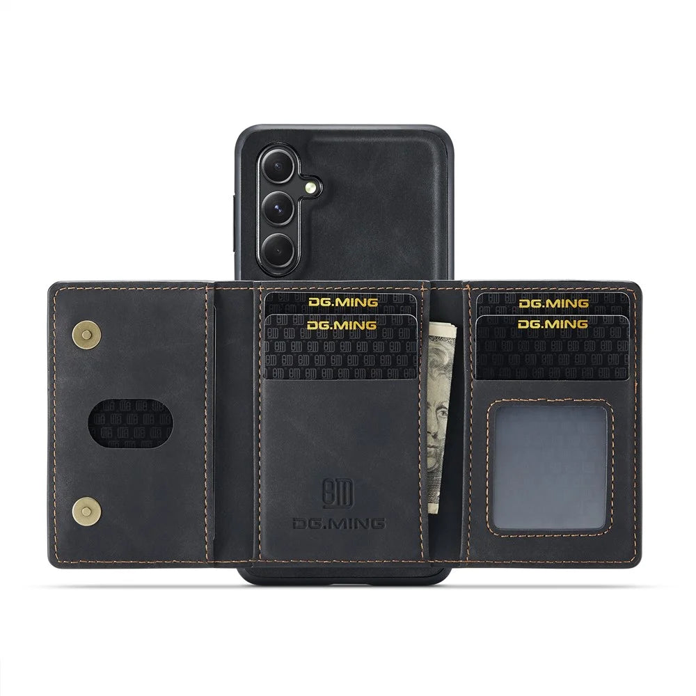 DG.MING M2 Series for Samsung Galaxy A16 5G / A16 4G Case PU+PC+TPU Phone Cover Detachable Wallet - Black - 2