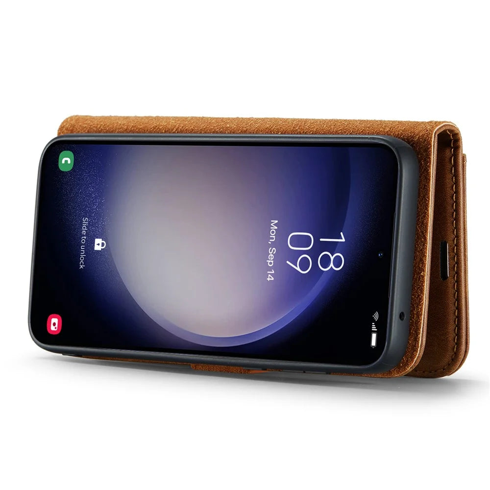 DG.MING for Samsung Galaxy A16 5G / A16 4G Case Detachable Split Leather Phone Cover - Brown - 3