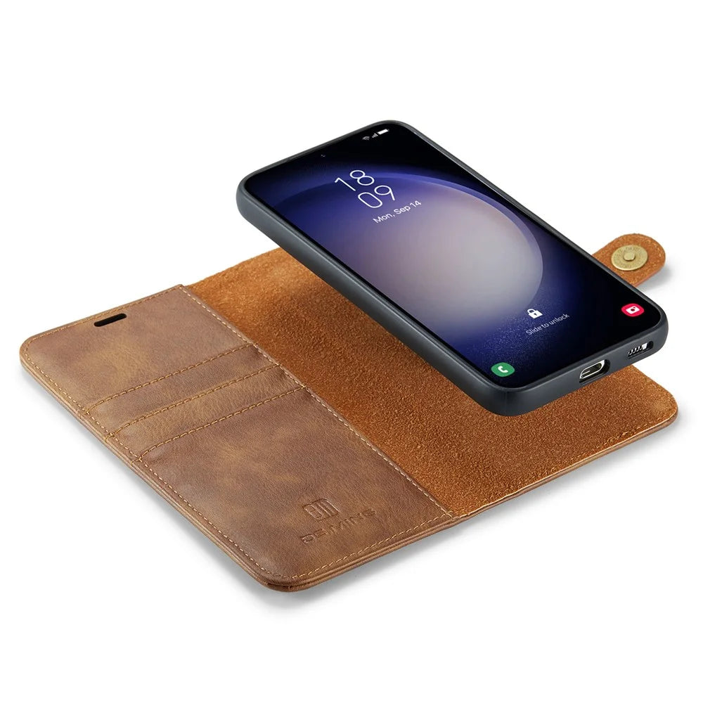 DG.MING for Samsung Galaxy A16 5G / A16 4G Case Detachable Split Leather Phone Cover - Brown - 4