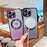 For iPhone 16 Pro Case Gradient Sparkle TPU Phone Cover Compatible with MagSafe - Dark Purple - 6