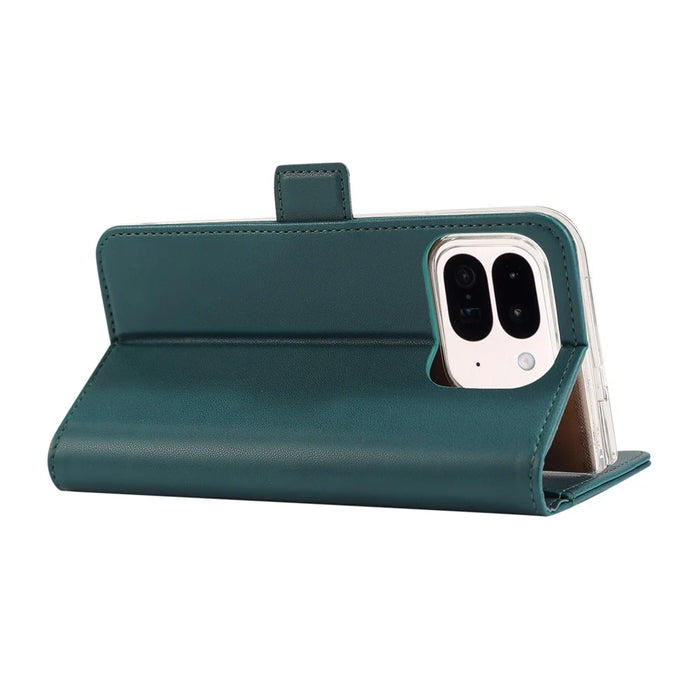 ABEEL Style A02 For Google Pixel 9 Pro Fold 5G Stand Case PC+PU Leather RFID Blocking Wallet Phone Cover - Green - 4