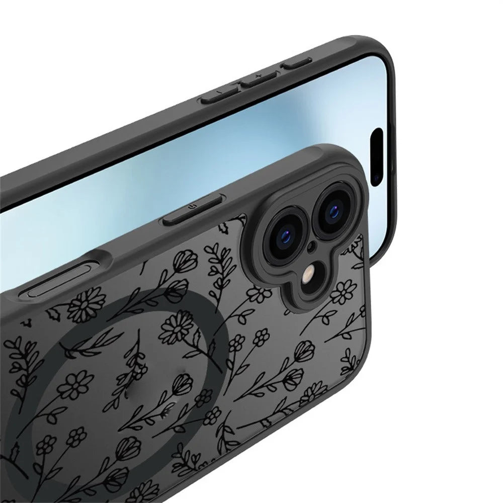 For iPhone 16 Case Compatible with MagSafe Matte Skin-Touch TPU+PC Phone Cover - 4