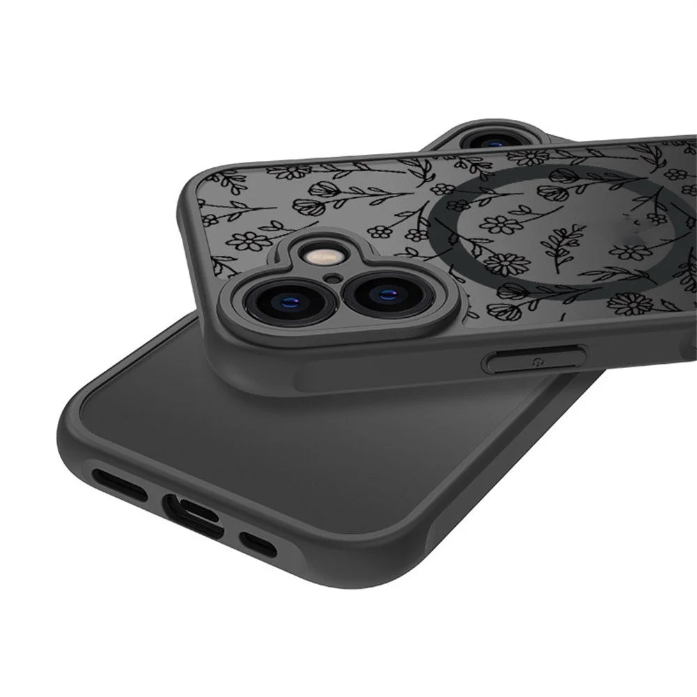 For iPhone 16 Case Compatible with MagSafe Matte Skin-Touch TPU+PC Phone Cover - 5