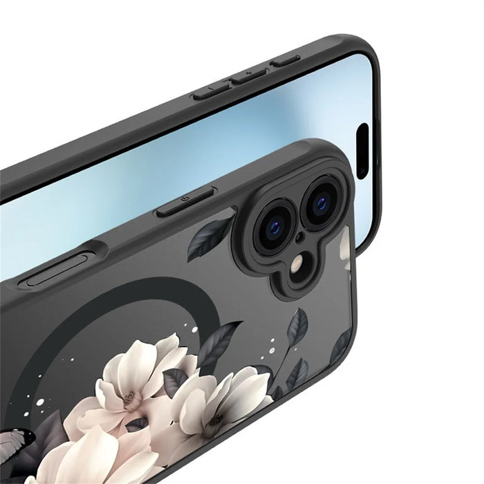 For iPhone 16 Case Compatible with MagSafe Ink Painting Butterfly Pattern TPU+PC Phone Cover - 5