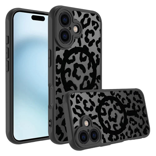 For iPhone 16 Plus Case Compatible with MagSafe Leopard Pattern TPU+PC Phone Cover - 1