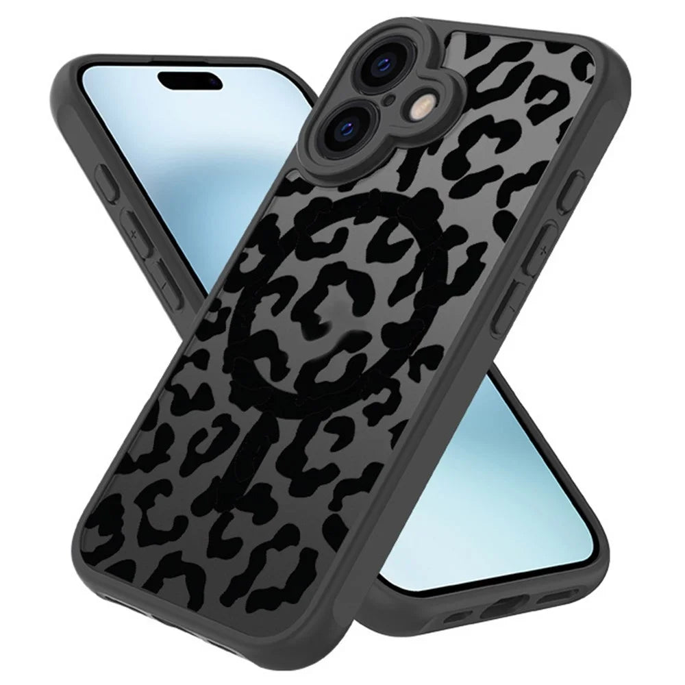 For iPhone 16 Plus Case Compatible with MagSafe Leopard Pattern TPU+PC Phone Cover - 2