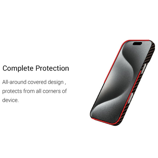 KZDOO For iPhone 16 Case Aramid Fiber Phone Cover Support Wireless Charging - Black - 2
