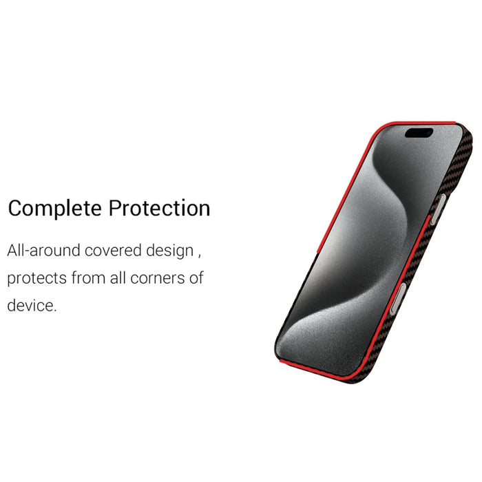 KZDOO For iPhone 16 Case Aramid Fiber Phone Cover Support Wireless Charging - Black - 2