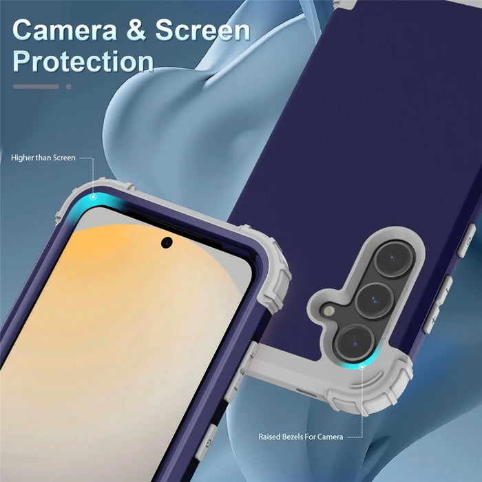 L-Style For Samsung Galaxy S24 FE Case Shockproof PC + TPU Phone Back Cover - Blue - 2