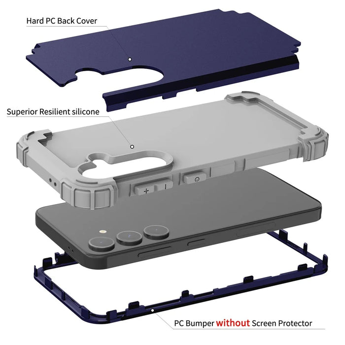 L-Style For Samsung Galaxy S24 FE Case Shockproof PC + TPU Phone Back Cover - Blue - 4
