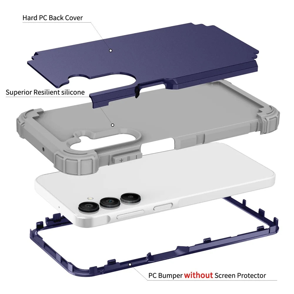 L-Style For Samsung Galaxy A16 5G / A16 4G Case Shockproof PC + TPU Phone Back Cover - Blue - 4