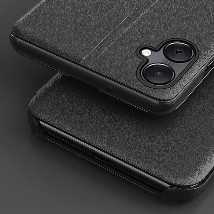 For Samsung Galaxy A06 4G Case View Window PU Leather Stand Cover - Black - 5