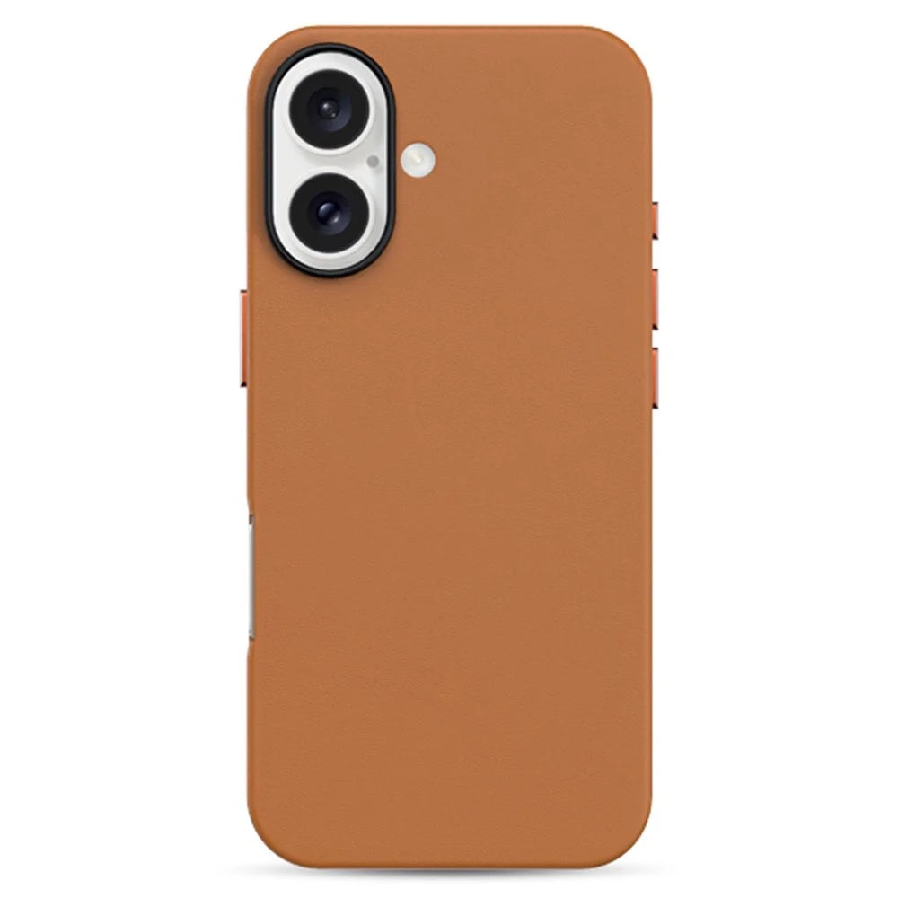 KZDOO For iPhone 16 Plus Case Compatible with MagSafe PU+PC Shockproof Phone Cover - Orange - 1