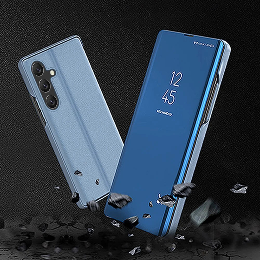 For Samsung Galaxy A16 5G / A16 4G Flip Leather Cover with Stand Full Body Protective Phone Case - Blue - 5