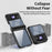 For Samsung Galaxy Z Flip3 5G Case Electroplating Transparent PC Phone Cover with Hinge - Black - 7