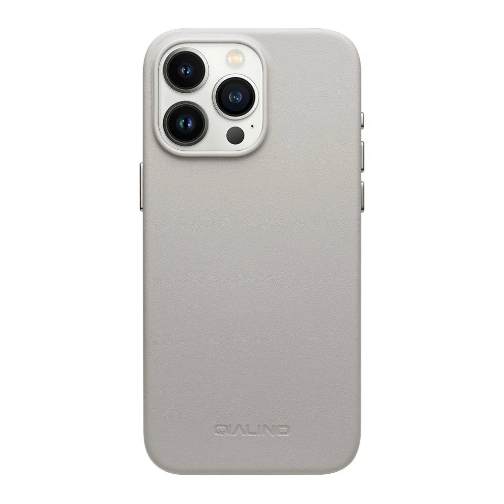 QIALINO For iPhone 16 Pro Case PC+Silicone Phone Cover Compatible with MagSafe - Grey - 4