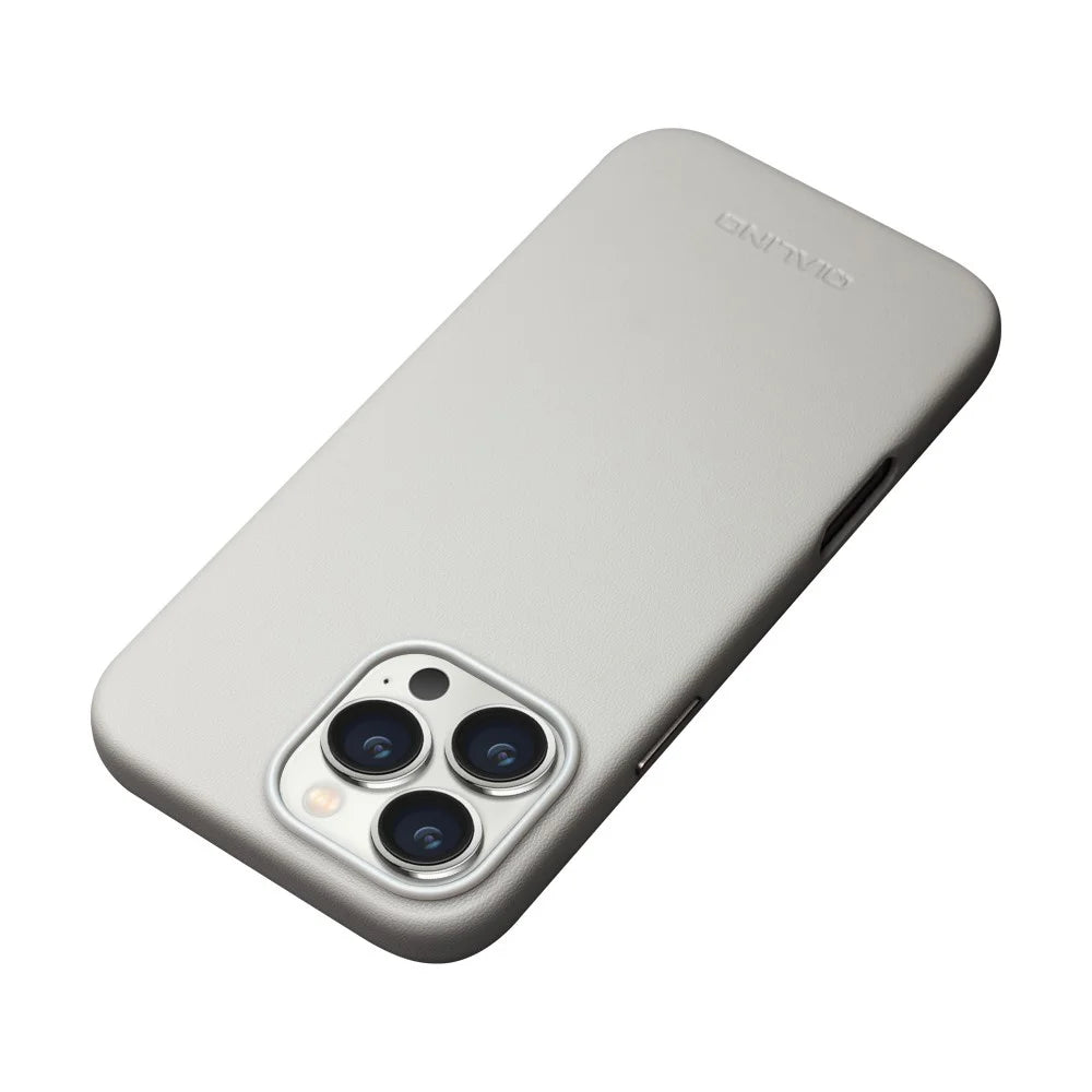 QIALINO For iPhone 16 Pro Case PC+Silicone Phone Cover Compatible with MagSafe - Grey - 5