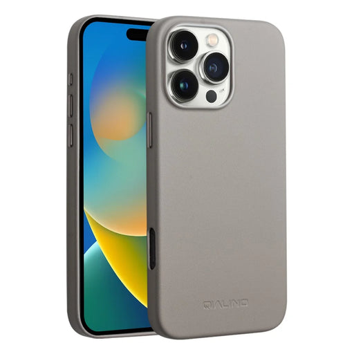 QIALINO For iPhone 16 Pro Max Case PC+Silicone Phone Cover Compatible with MagSafe - Grey - 1