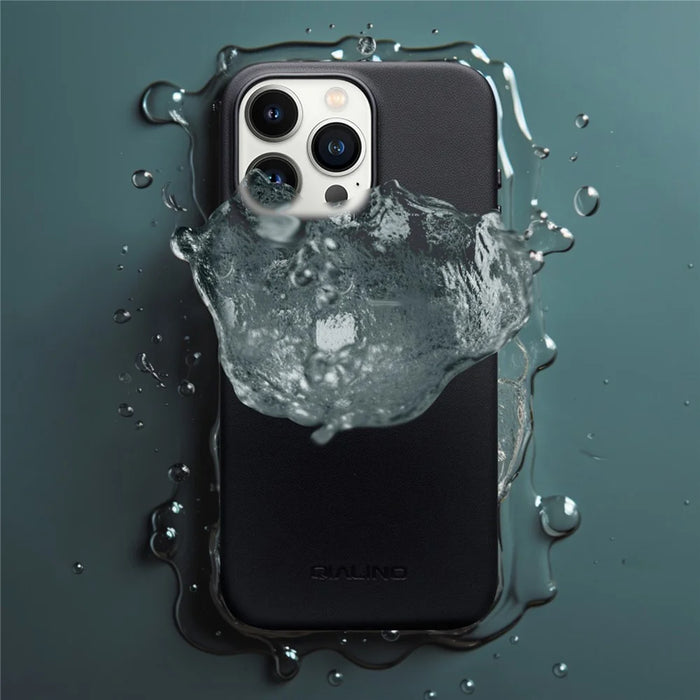 QIALINO For iPhone 16 Pro Max Case PC+Silicone Phone Cover Compatible with MagSafe - Grey - 7