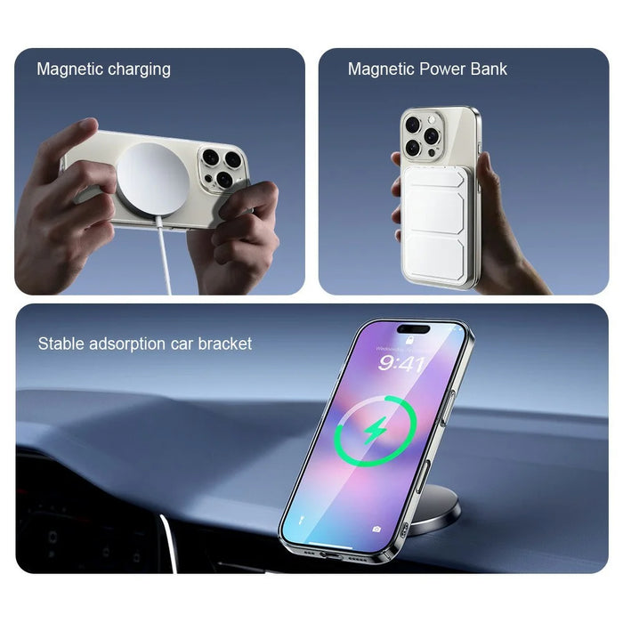 XUNDD XDD-0010 For iPhone 16 Plus Case Compatible with MagSafe Cover Ultra-Thin Clear PC Phone Cover - White - 5