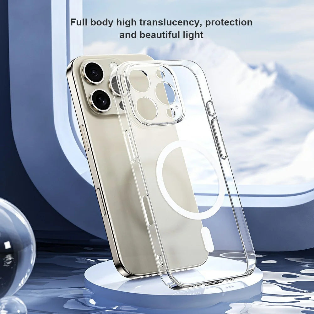XUNDD XDD-0010 For iPhone 16 Pro Case Compatible with MagSafe Cover Ultra-Thin Clear PC Phone Cover - White - 3