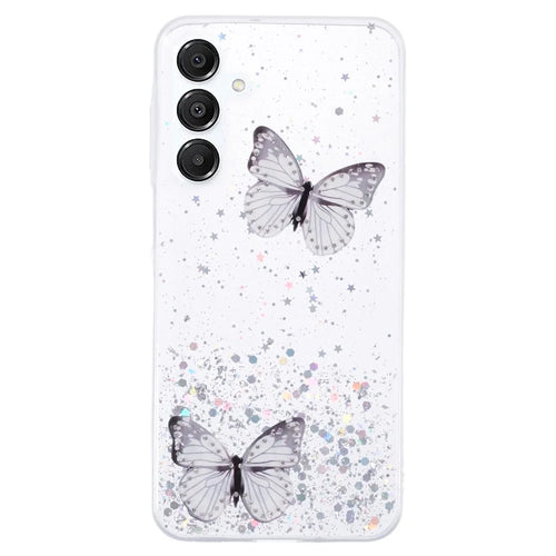AW Series For Samsung Galaxy A16 5G / A16 4G Case Epoxy PVC Butterfly TPU Aesthetics Phone Cover - White - 1