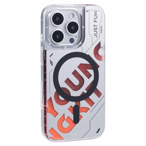 YOUNGKIT For iPhone 16 Pro Case Quicksand PC+TPU Phone Cover Compatible with MagSafe - Red - 1