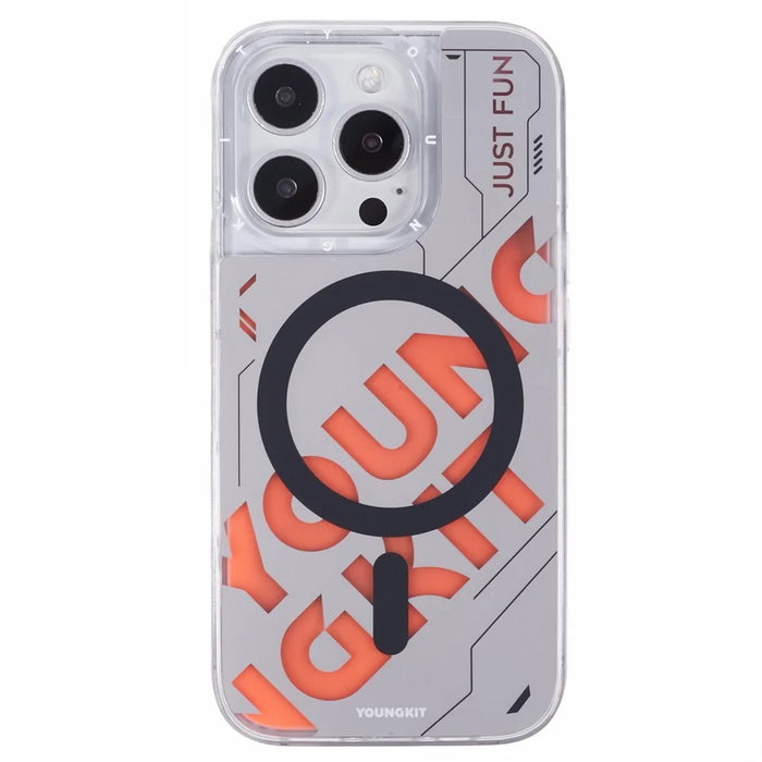 YOUNGKIT For iPhone 16 Pro Case Quicksand PC+TPU Phone Cover Compatible with MagSafe - Red - 3