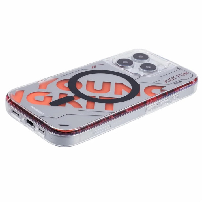 YOUNGKIT For iPhone 16 Pro Case Quicksand PC+TPU Phone Cover Compatible with MagSafe - Red - 5