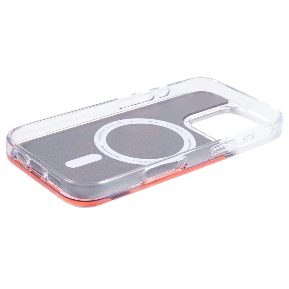 YOUNGKIT For iPhone 16 Pro Case Quicksand PC+TPU Phone Cover Compatible with MagSafe - Red - 6