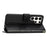For Samsung Galaxy S25 Ultra Case PU Leather Phone Wallet Cover with Strap - Black - 3