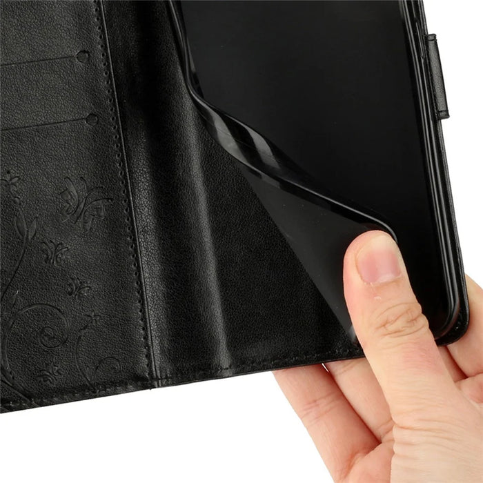 For Samsung Galaxy S25 Ultra Case PU Leather Phone Wallet Cover with Strap - Black - 5
