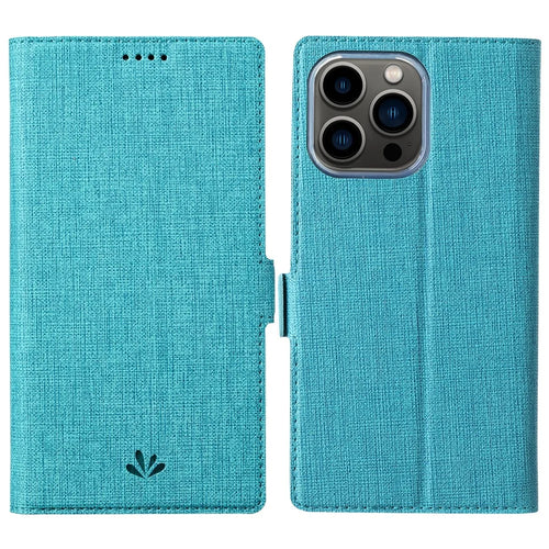 VILI DMK Series for iPhone 16 Pro Case Stand Wallet Leather Phone Cover - Blue - 1