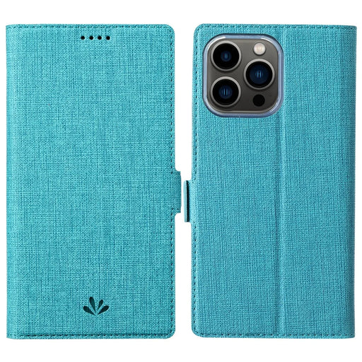 VILI DMK Series for iPhone 16 Pro Case Stand Wallet Leather Phone Cover - Blue - 1