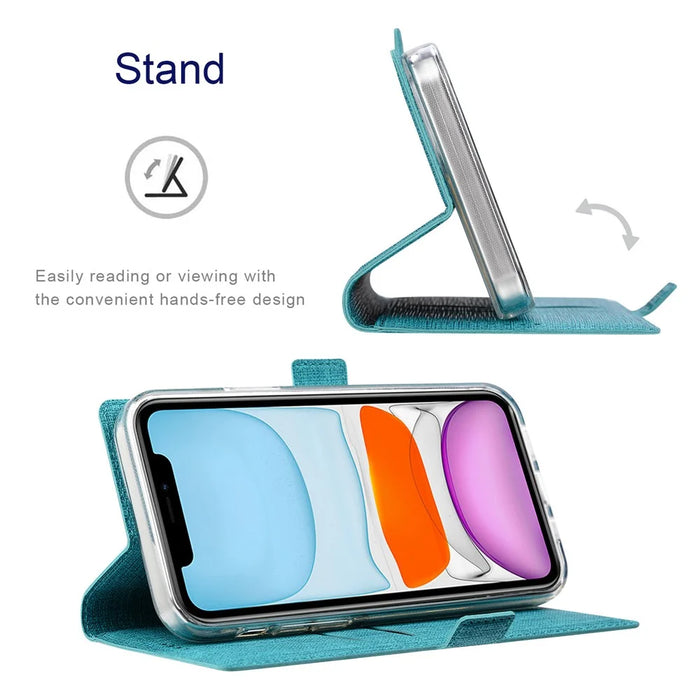 VILI DMK Series for iPhone 16 Pro Case Stand Wallet Leather Phone Cover - Blue - 3