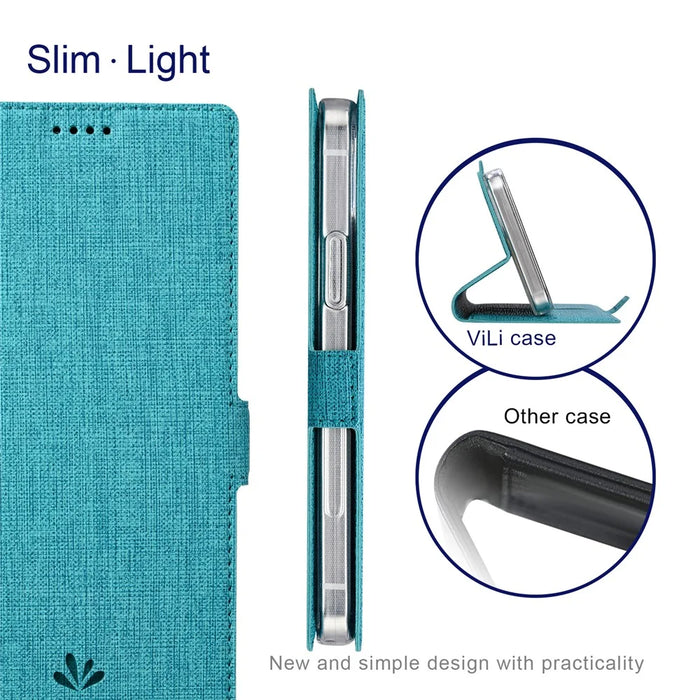 VILI DMK Series for iPhone 16 Pro Case Stand Wallet Leather Phone Cover - Blue - 6