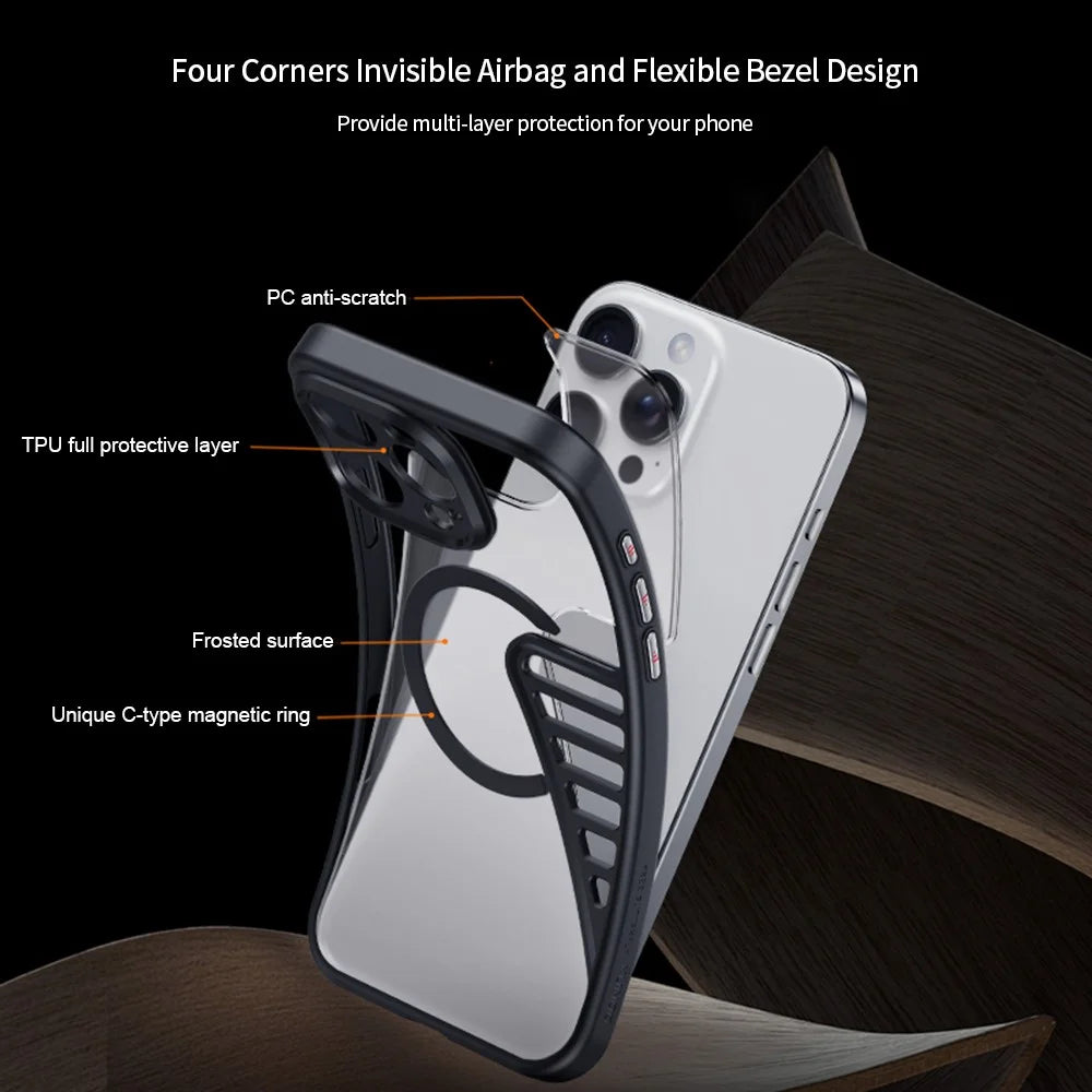 XUNDD XDD-0007 For iPhone 16 Pro Max Case Compatible with MagSafe TPU+PC Matte Phone Cover - 3