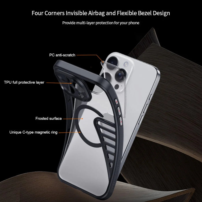 XUNDD XDD-0007 For iPhone 16 Pro Max Case Compatible with MagSafe TPU+PC Matte Phone Cover - 3