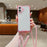 For iPhone 16 Plus Case TPU+Acrylic Clear Phone Cover with Shoulder Strap - Pink - 1
