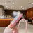 For iPhone 16 Plus Case TPU+Acrylic Clear Phone Cover with Shoulder Strap - Pink - 3