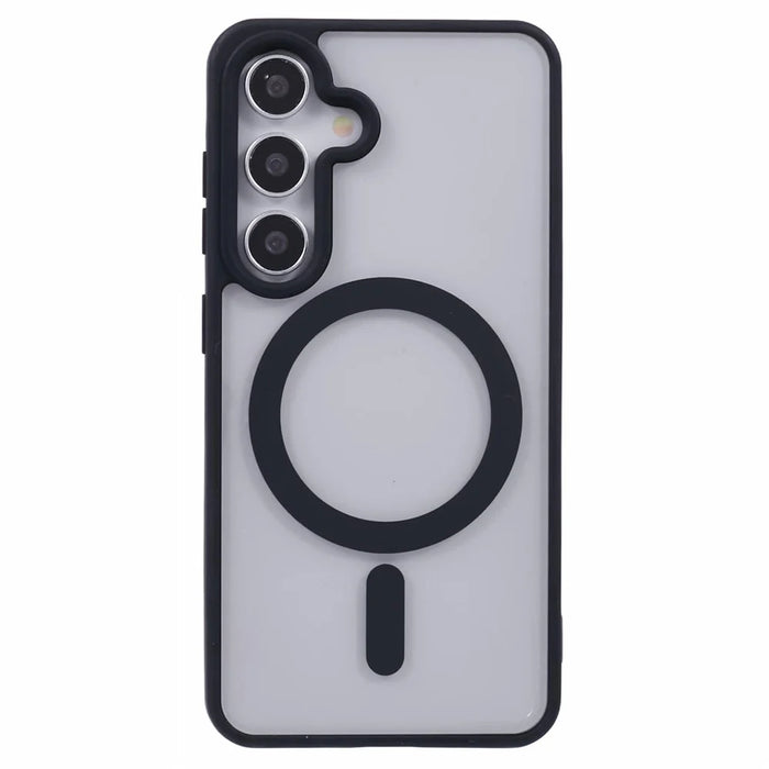 For Samsung Galaxy S23 FE Magnetic Case Shockproof PC+TPU Clear Phone Cover - Black - 3