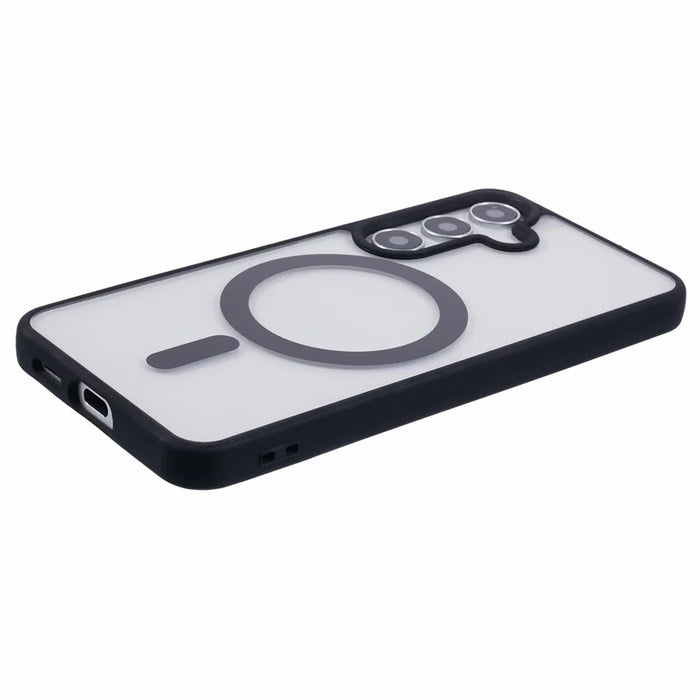 For Samsung Galaxy S23 FE Magnetic Case Shockproof PC+TPU Clear Phone Cover - Black - 5