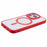 For iPhone 16 Pro Max Case Compatible with MagSafe Shockproof PC+TPU Clear Phone Cover - Red - 5