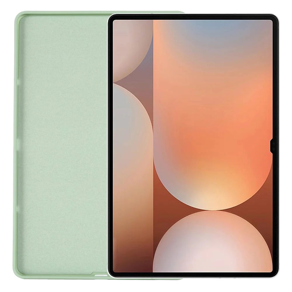For Samsung Galaxy Tab S10 Ultra / S9 Ultra Case Liquid Silicone Anti-Scratch Tablet Cover - Green - 4