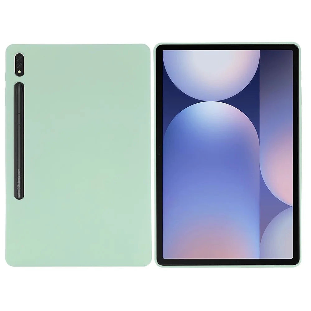 For Samsung Galaxy Tab S10+ Case Liquid Silicone Anti-Scratch Tablet Cover - Green - 1