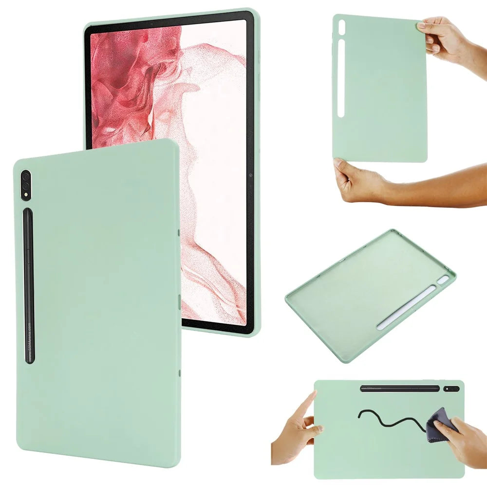 For Samsung Galaxy Tab S10+ Case Liquid Silicone Anti-Scratch Tablet Cover - Green - 2