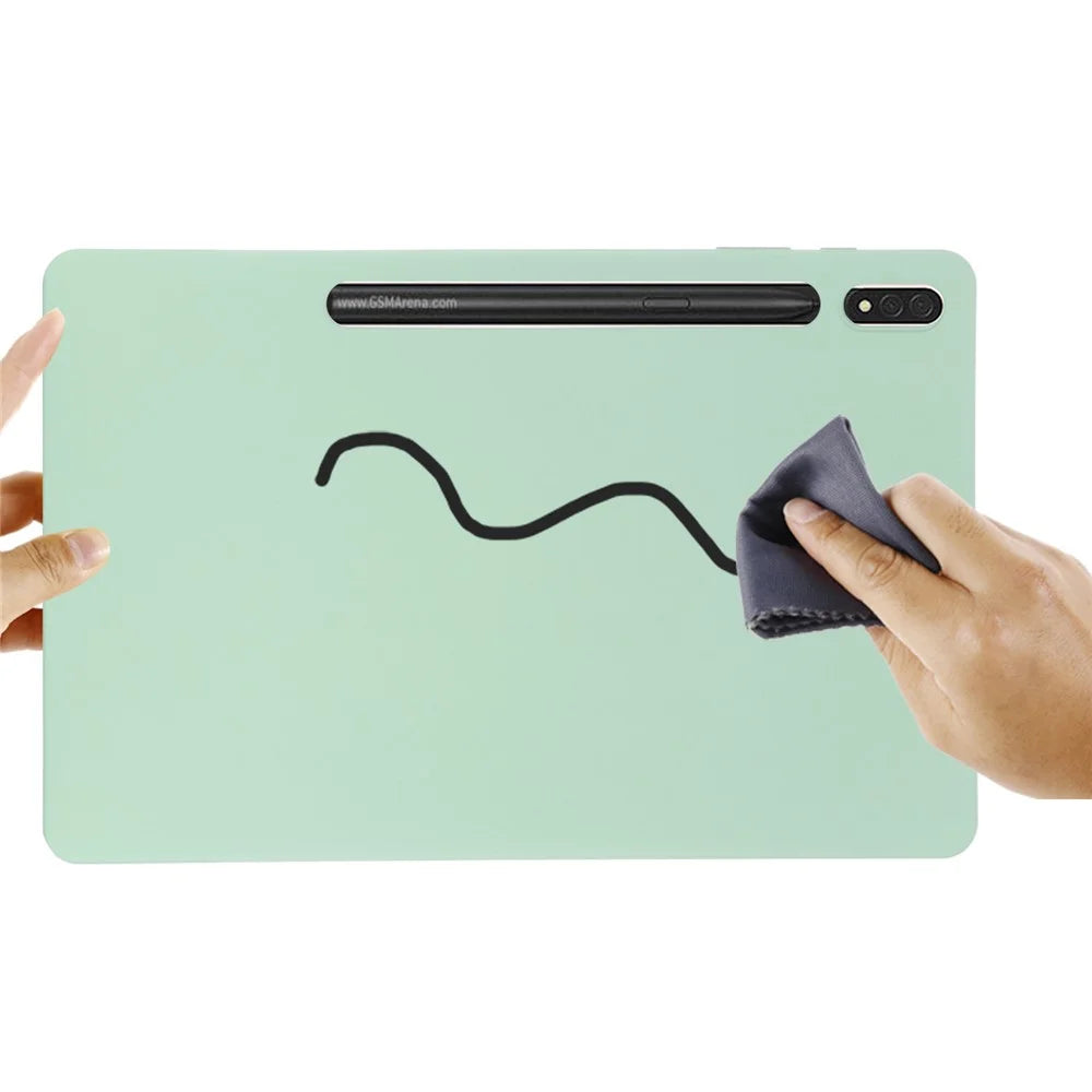 For Samsung Galaxy Tab S10+ Case Liquid Silicone Anti-Scratch Tablet Cover - Green - 7