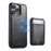 SUTENI H18 For iPhone 16 Pro Magnetic Case Carbon Fiber Texture Leather+TPU Cover with Detachable Card Bag - 1