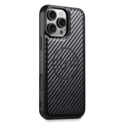 SUTENI H18 For iPhone 16 Pro Magnetic Case Carbon Fiber Texture Leather+TPU Cover with Detachable Card Bag - 2